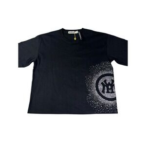 Watson Studios Side Logo Rhinestone Boxy Tee Black WTSN021-TSHT-01 Mens Medium
